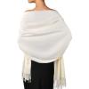 imageFURTALK Pashmina Shawls and Wraps for Evening Dress Womens Scarf Wedding Bride Bridesmaid Gifts Winter Scarves04cream