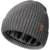 imageFURTALK Satin Lined Knit Beanie for Men Women Winter Hats Silk Lining Slouchy Warm Cuffed CapGray