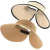 imageFURTALK Straw Sun Visor Hats for Women UPF 80 Wide Brim Pontytail Summer Beach HatsKhakibeige With Black