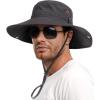 imageFURTALK Sun Hats for Men Fishing Hat UPF 80 Foldable Wide Brim Outdoor Hiking Beach Summer HatsDark Grey