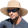 imageFURTALK Sun Hats for Men Fishing Hat UPF 80 Foldable Wide Brim Outdoor Hiking Beach Summer HatsKhaki