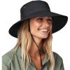 imageFURTALK Sun Hats for Women Ponytail UPF 50 Beach Summer Hat Wide Brim Packable Cowboy HatPure Black