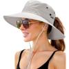 imageFURTALK Sun Hats for Women with Ponytail Hole Wide Brim Beach Bucket Hat UPF 50 Fishing Hiking Outdoor HatsGrey