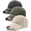 imageFURTALK Unisex Vintage Washed Cotton Baseball Cap Low Profile Adjustable Dad HatBlackbeigegreen