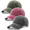 imageFURTALK Unisex Vintage Washed Cotton Baseball Cap Low Profile Adjustable Dad HatBlackgreenwine Red