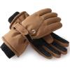 imageFURTALK Winter Gloves for Men Women Waterproof Windproof Cold Weather Touchscreen Warm Ski Snow Outdoor Work Fleece LinedKhaki