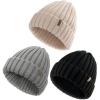 imageFURTALK Winter Hats for Women Knitted Beanie Fashinable Winter Skull CapsBlackbeigegrey