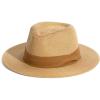 imageFURTALK Womens Mens Wide Brim Straw Panama Hat Fedora Summer Beach Sun Hats UPF Straw Hat for WomenBrown