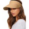 imageFURTALK Womens Sun Visor Hat Straw Sun Visors for Women Summer Packable Ponytail Beach Hats for Women Travel UPF 80Khaki