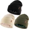 imageFURTALK Womens Winter Warm Satin Lined Beanie Hats Silk Lining Unisex Knit Slouchy CapsBlackbeigegreen