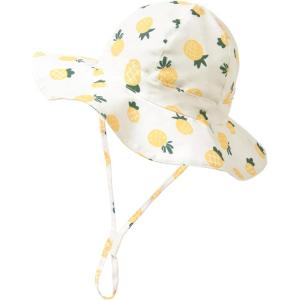 imageFURTALK Baby Girl Wide Brim Sun Hat with UPF 50 Toddler Baby Sun ProtectionPineapple