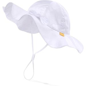 imageFURTALK Baby Girl Wide Brim Sun Hat with UPF 50 Toddler Baby Sun ProtectionWhite