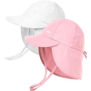 imageFURTALK Baby Sun Hat Girls and Boys Summer Beach Swim Hat Essentials UPF 50Pinkwhite