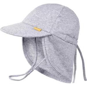 imageFURTALK Baby Sun Hat UPF 50 UV Ray Sun Protection Cotton Toddler Hats for Boys GirlsGrey