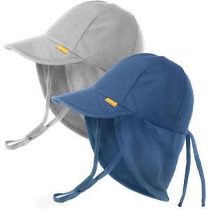 imageFURTALK Baby Sun Hat UV UPF 50 with Flap Ray Protection Toddler Infant Beach Hats for Boys GirlsNavygrey