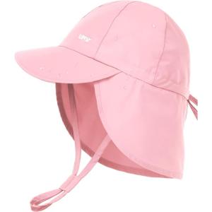 imageFURTALK Baby Sun Hat with Neck Flap UPF 50 Adjustable Baby Boys Girls Summer Beach Hat for Traveling Swim HatPink