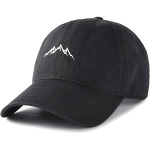 imageFURTALK Baseball Cap Men Mountain Embroidery Dad Hat Unstructured Soft Vintage Washed Cotton Outdoor Hats for MenBlack