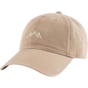 imageFURTALK Baseball Cap Men Mountain Embroidery Dad Hat Unstructured Soft Vintage Washed Cotton Outdoor Hats for MenKhaki