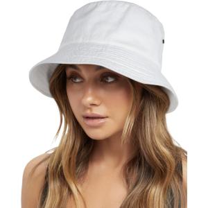 imageFURTALK Bucket Hats for Women Washed Cotton Packable Summer Beach Sun Hats Bucket Hat with Strings for TravelWhite