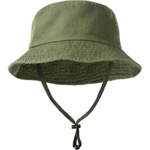 imageFURTALK Kids Bucket Hat Cotton Summer Toddler Sun Hat for Boys Girls Bucket Hat with Strings