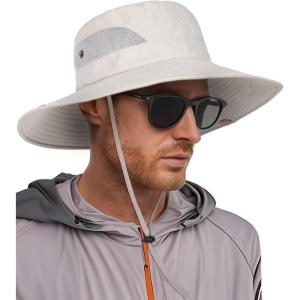imageFURTALK Mens Bucket Sun Hat UPF 80 Wide Brim Hiking Fishing Beach Outdoor HatsLight Grey
