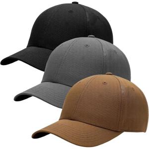 imageFURTALK Mens Structured Baseball Cap Adjustable Washed Cotton Golf Dad Hat Plain Classic Hats for MenBlackgraycamel