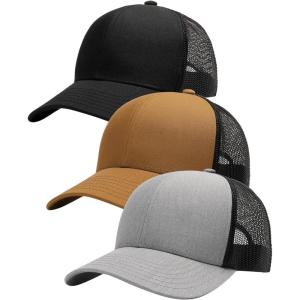 imageFURTALK Mens Trucker Hat Structured Mesh Baseball Cap Adjustable Classic Mens HatBlackgreybrown