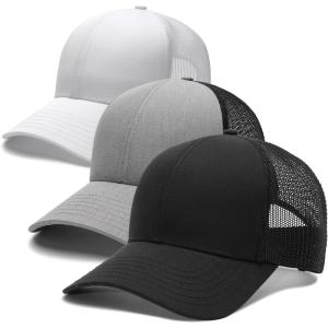 imageFURTALK Mens Trucker Hat Structured Mesh Baseball Cap Adjustable Classic Mens HatBlackgreywhite