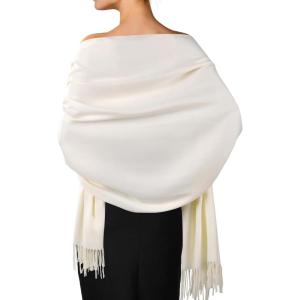 imageFURTALK Pashmina Shawls and Wraps for Evening Dress Womens Scarf Wedding Bride Bridesmaid Gifts Winter Scarves04cream