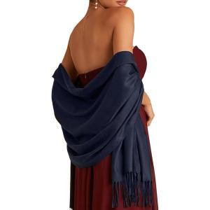 imageFURTALK Pashmina Shawls and Wraps for Evening Dress Womens Scarf Wedding Bride Bridesmaid Gifts Winter ScarvesBlue
