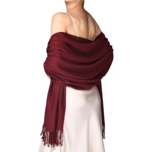 imageFURTALK Pashmina Shawls and Wraps for Evening Dress Womens Scarf Wedding Bride Bridesmaid Gifts Winter ScarvesWine Red
