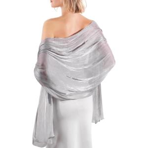 imageFURTALK Shawls and Wraps for Evening Dresses Sparkly Soft Wedding Party Bridesmaid Scarves for WomenGrey