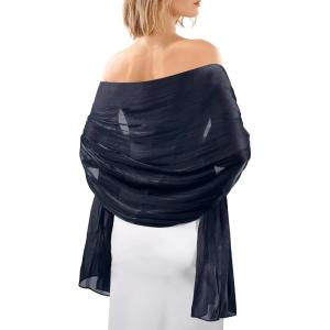 imageFURTALK Shawls and Wraps for Evening Dresses Sparkly Soft Wedding Party Bridesmaid Scarves for WomenNavy