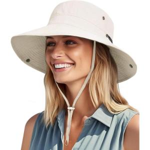 imageFURTALK Sun Hats for Women Ponytail UPF 50 Beach Summer Hat Wide Brim Packable Cowboy HatBeige