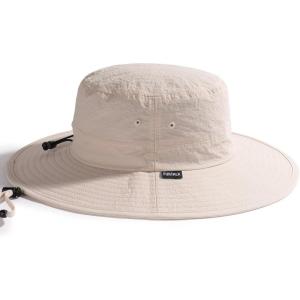 imageFURTALK Sun Hats for Women with Ponytail Hole Men Beach Hiking UPF 80 Foldable Hiking Summer UV Protection Bucket HatsBeige