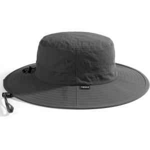 imageFURTALK Sun Hats for Women with Ponytail Hole Men Beach Hiking UPF 80 Foldable Hiking Summer UV Protection Bucket HatsDark Grey