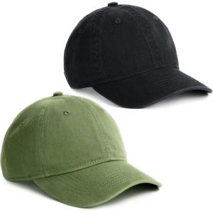 imageFURTALK Toddler Baseball Hat Kids Boys Girls Adjustable Washed Cotton Baseball Cap with PonytailGreenblack