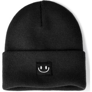 imageFURTALK Unisex Beanie for Women Men Knit Cuffed Winter Hats Soft Warm Cute Ski Skull CapsBlack