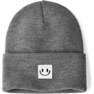 imageFURTALK Unisex Beanie for Women Men Knit Cuffed Winter Hats Soft Warm Cute Ski Skull CapsDark Grey