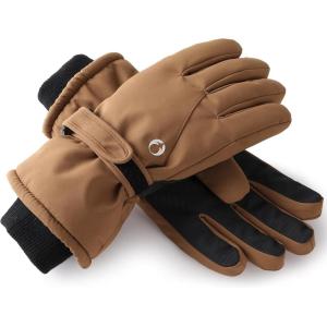 imageFURTALK Winter Gloves for Men Women Waterproof Windproof Cold Weather Touchscreen Warm Ski Snow Outdoor Work Fleece LinedKhaki