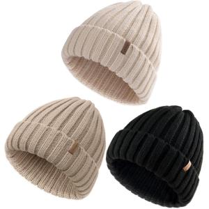 imageFURTALK Winter Hats for Women Knitted Beanie Fashinable Winter Skull CapsBlackbeigekhaki