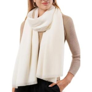 imageFURTALK Winter Scarf for Women Soft Cashmere Feel Shawls and Wraps Warm Long Blanket ScarfWhite