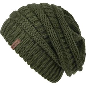 imageFURTALK Womens Winter Knit Slouchy Beanie Hat Warm Knitted Skull Ski Cap Hats for WomenGreen