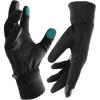 imageFURTALK Lightweight Gloves for Men Women Cool Weather AntiSlip Running Cycling Driving Warm Fleece LinedBlack