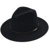 imageFURTALK Fedora Hats for Men Women 100 Australian Wool Felt Wide Brim Hat Leather Belt Crushable PackableBlack Leather Belt