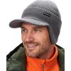 imageFURTALK Winter Beanie with Brim Fleece Lined and Ear Flaps Winter Hats for Men Women Warm Thermal HatGrey