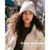 imageFURTALK Satin Lined Knit Beanie for Men Women Winter Hats Silk Lining Slouchy Warm Cuffed CapWhite