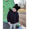 imageFURTALK Girls Winter Beanie Hat with Double Knitted Pom Pom Warm Fleece Lined Knit Soft Skull Cap for Toddler KidsBlack