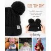 imageFURTALK Girls Winter Beanie Hat with Double Knitted Pom Pom Warm Fleece Lined Knit Soft Skull Cap for Toddler KidsBlack