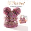 imageFURTALK Girls Winter Beanie Hat with Double Knitted Pom Pom Warm Fleece Lined Knit Soft Skull Cap for Toddler KidsMulticolor